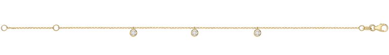9CT YEL GOLD HANGING CZ BRACELET