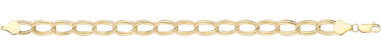 9CT YEL GOLD DOUBLE CURB BRACLET