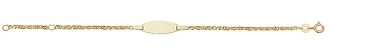 9CT YEL GOLD BABIES' 5+1 INCHES ID BRCLT