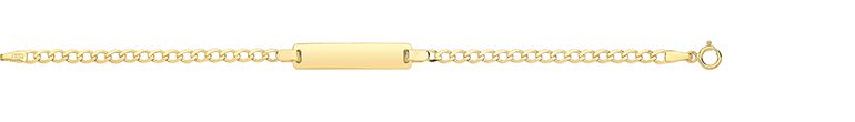 9CT YEL GOLD CURB BABIES 6" ID BRACELET