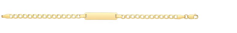 9CT YEL GOLD CURB BABIES 6" ID BRACELET