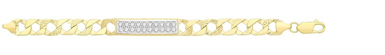 9CT YEL GOLD BABIES' 5.5 INCHES CAST CZ ID BRCLT