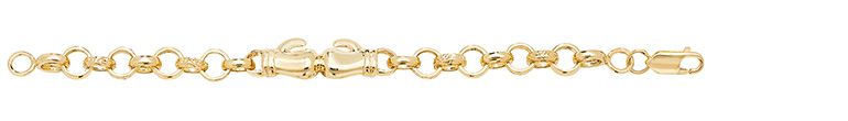 9CT YEL GOLD BABIES' BOXING GLOVE BRACELET