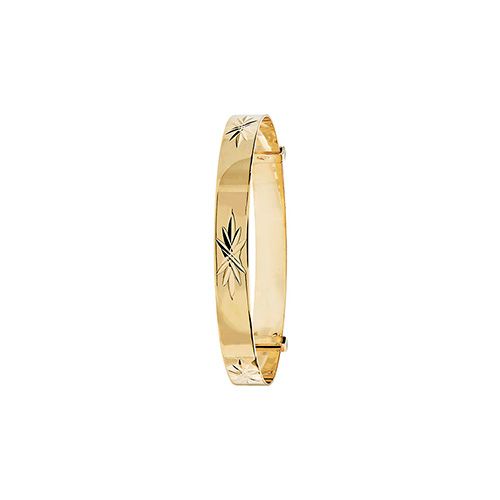 9CT YEL GOLD BABIES' DIA CUT 5MM EXPAND BANGLE