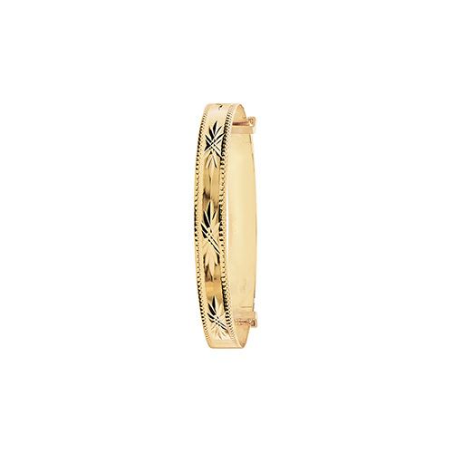 9CT YEL GOLD BABIES' DIA CUT 5MM EXPAND BANGLE