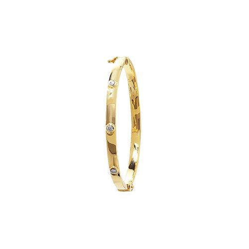 9CT YEL GOLD BABIES' CZ 4MM BANGLE