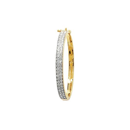 9CT YEL GOLD BABIES' CZ 5MM BANGLE