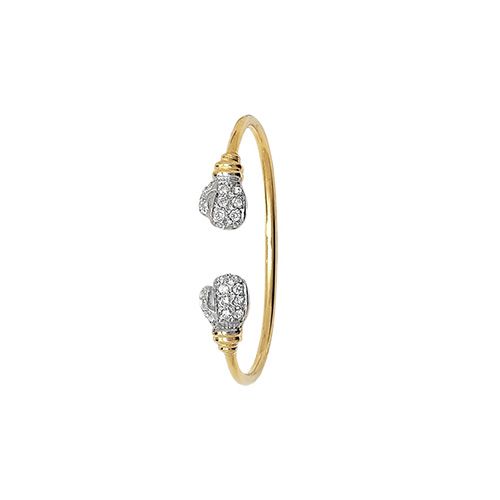 9CT YEL GOLD BABIES' BOXING GLOVE CZ BANGLE