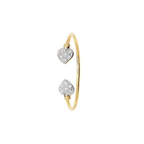 9CT YEL GOLD BABIES' HEART CZ BANGLE