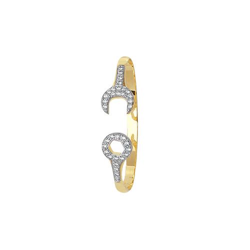 9CT YEL GOLD BABIES' SPANNER CZ BANGLE