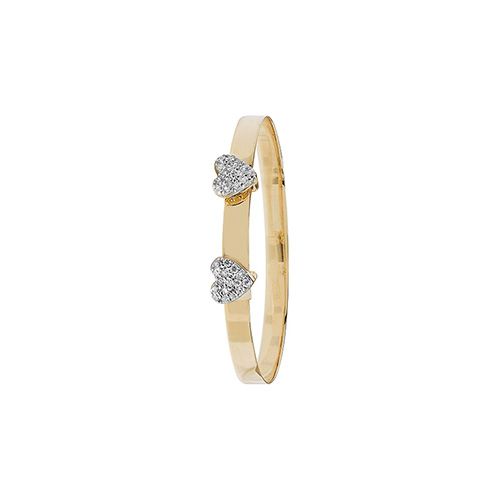 9CT YEL GOLD BABIES' EXP 4MM CZ BANGLE