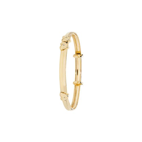 9CT YEL GOLD BABIES' EXP 4MM ID BANGLE
