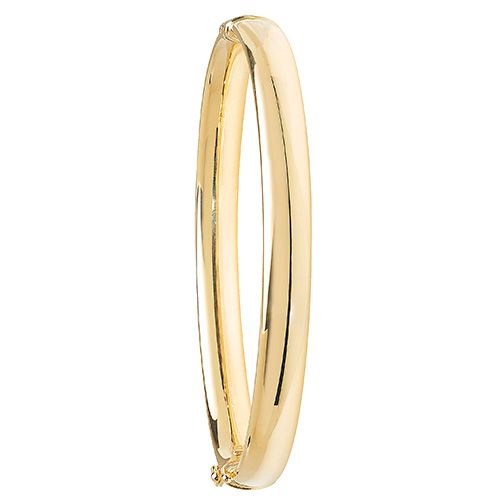 9CT YEL GOLD LADIES' HINGED BANGLE