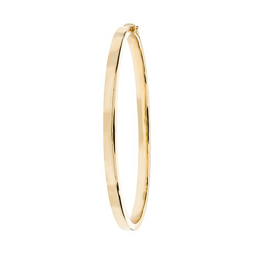9CT YEL GOLD LADIES' PLAIN HINGED BANGLE