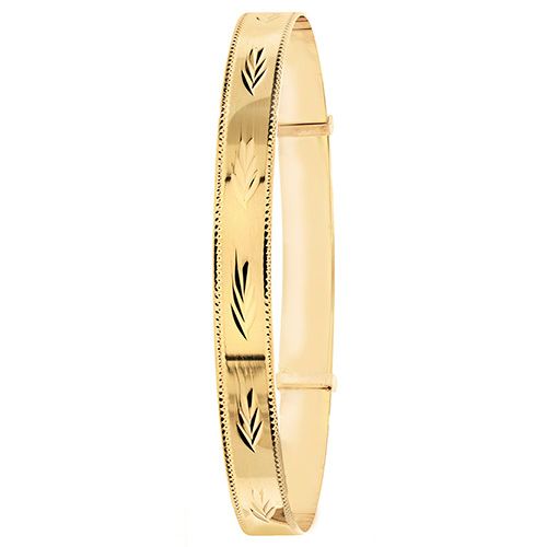 9CT YEL GOLD LADIES' DC EXP 6.5MM BANGLE