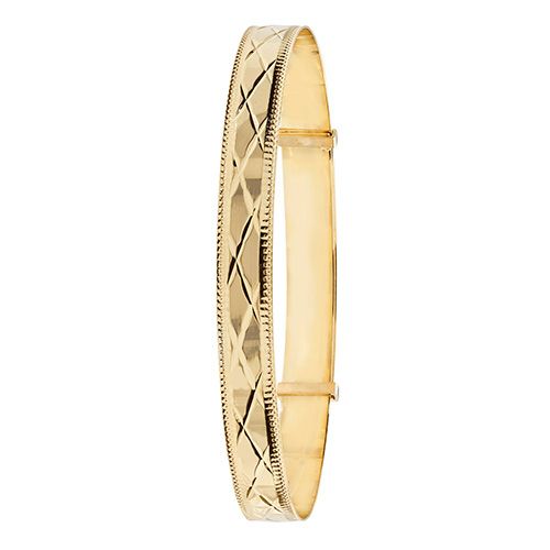 9CT YEL GOLD LADIES' DC EXP 6.5MM BANGLE