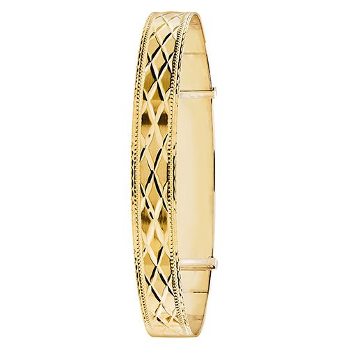 9CT YEL GOLD LADIES' DC EXP 8.5MM BANGLE