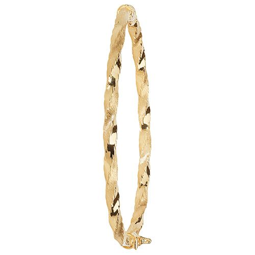 9CT YEL GOLD LADIES' DC HINGED BANGLE