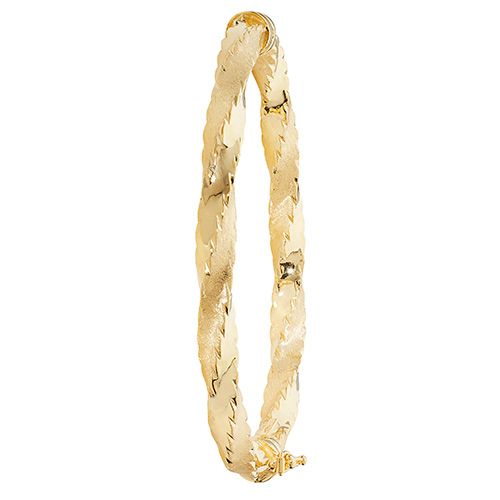 9CT YEL GOLD LADIES' DC HINGED BANGLE