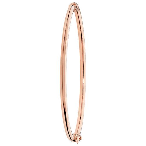 9CT ROSE GOLD LADIES' HINGED BANGLE