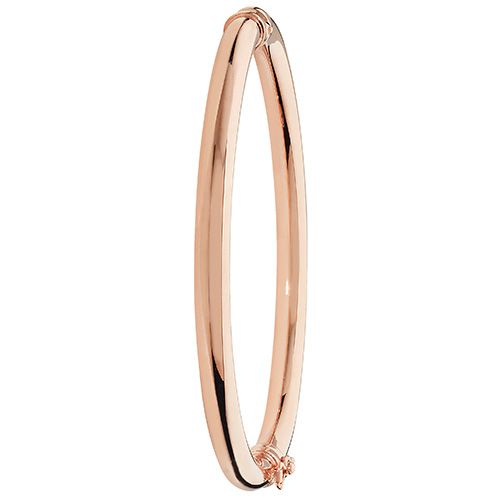 9CT ROSE GOLD LADIES' HINGED BANGLE