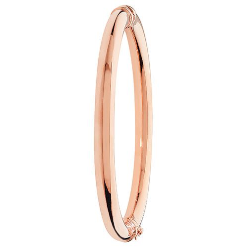 9CT ROSE GOLD LADIES' HINGED BANGLE