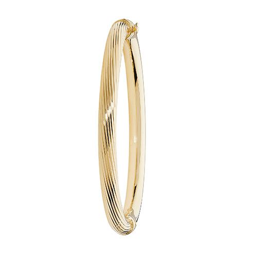 9CT YEL GOLD LADIES' HINGED BANGLE