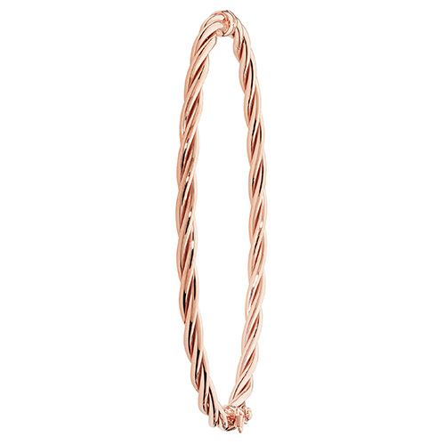 9CT ROSE GOLD LADIES' HINGED BANGLE