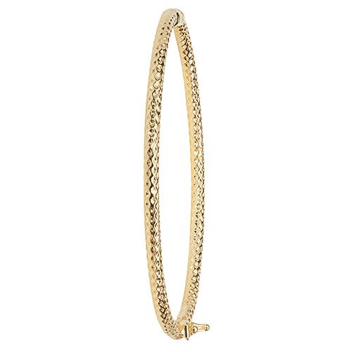 9CT YEL GOLD LADIES' DC HINGED BANGLE