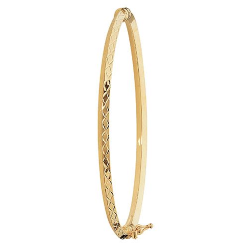 9CT YEL GOLD LADIES' HINGED BANGLE