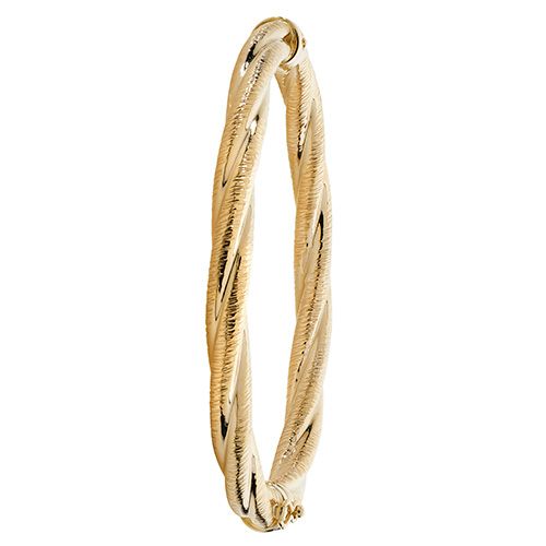 9CT YEL GOLD LADIES' HINGED BANGLE