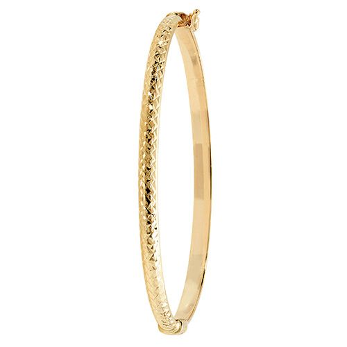9CT YEL GOLD LADIES' DC HINGED BANGLE