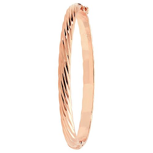 9CT ROSE GOLD LADIES' HINGED BANGLE