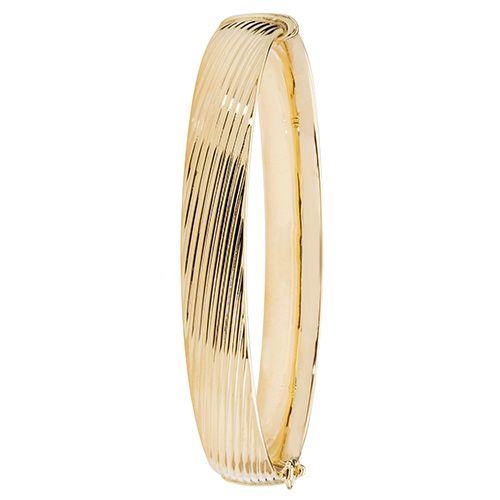 9CT YEL GOLD LADIES' HINGED BANGLE