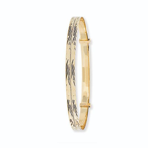 9CT YEL GOLD LADIES' DC EXP 4.5MM BANGLE