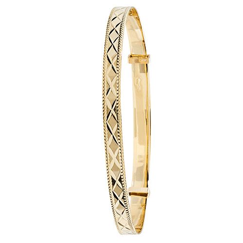 9CT YEL GOLD LADIES' DC EXP 4.5MM BANGLE
