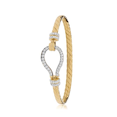 9CT YEL GOLD HOOK BANGLE