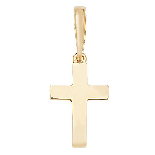 9CT YEL GOLD PLAIN SOLID CROSS PENDANT