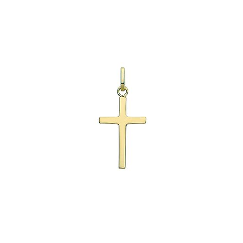 9CT YEL GOLD SEMI SOLID CROSS