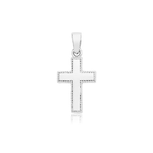 9CT WHITE GOLD CROSS PENDANT