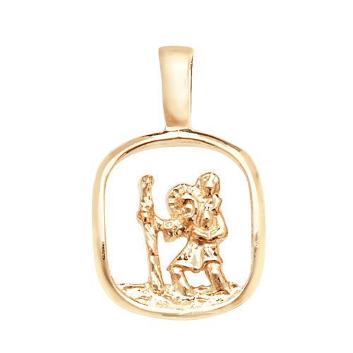 9CT YEL GOLD ST CHRISTOPHER PENDANT
