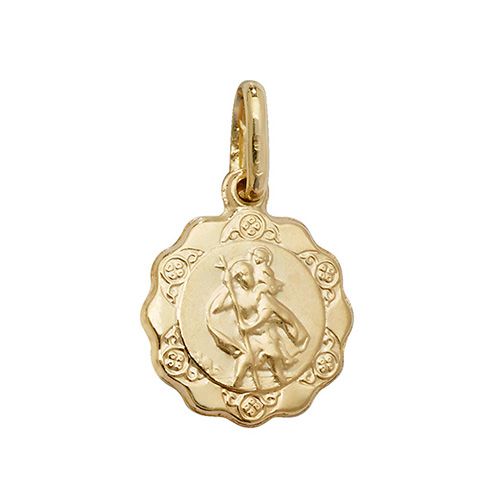 9CT YEL GOLD ST CHRISTOPHER HOLLOW PENDANT