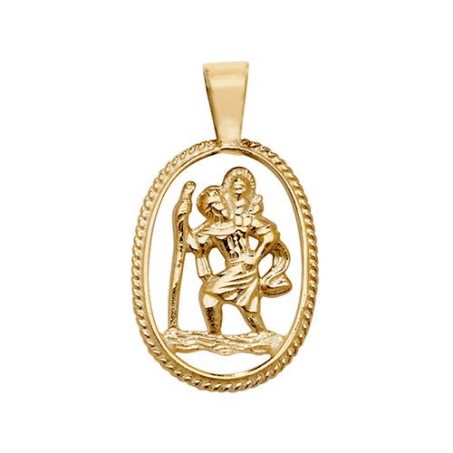 9CT YEL GOLD ST CHRISTOPHER CUT OUT PENDANT