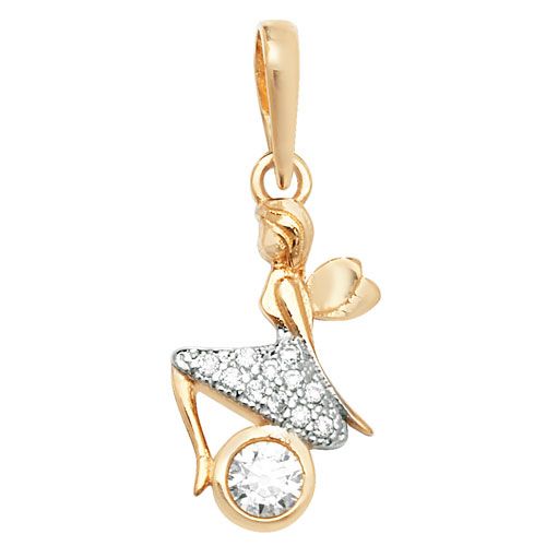9CT YEL GOLD CZ PENDANT