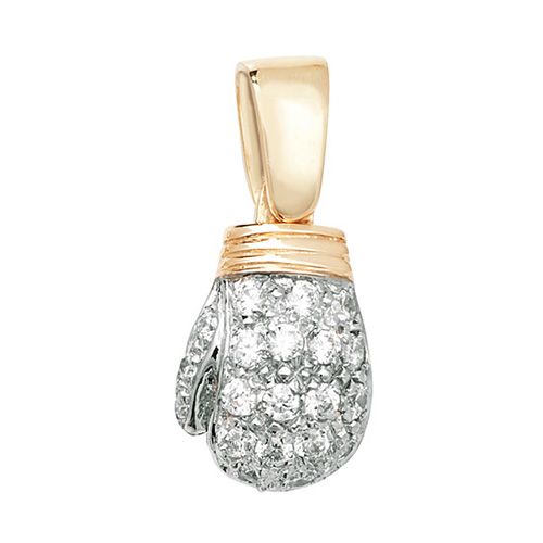 9CT YEL GOLD BOXING GLOVE CZ PENDANT