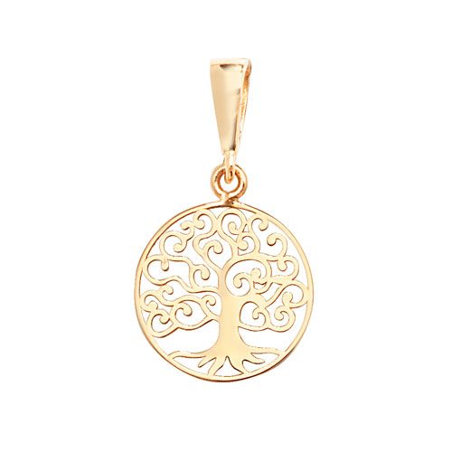 9CT YEL GOLD TREE OF LIFE RND PENDANT
