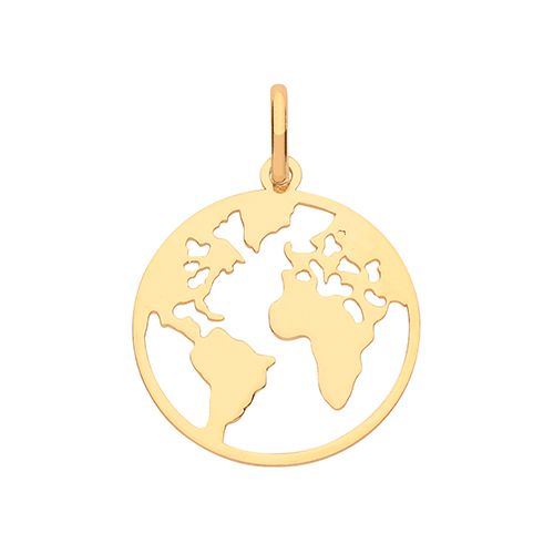 9CT YEL GOLD WORLD MAP PENDANT
