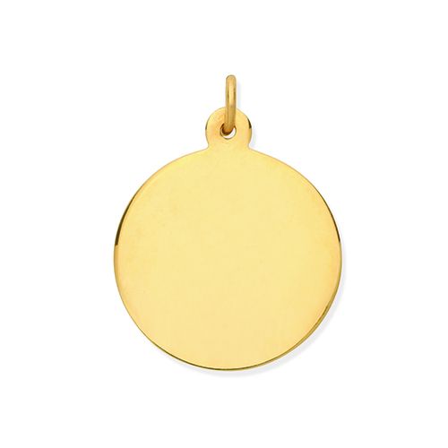9CT YEL GOLD ROUND DISC PENDANT