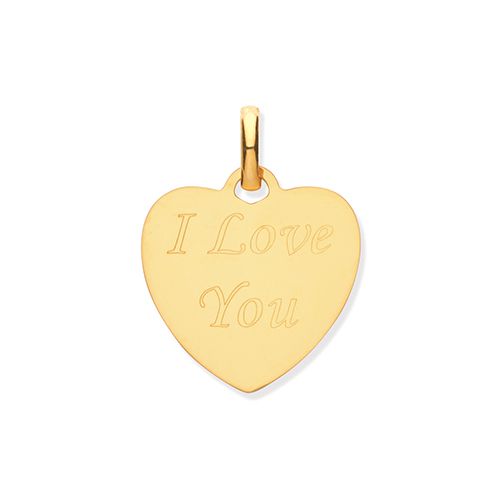 9CT YEL GOLD HEART ENGRAVED PENDANT