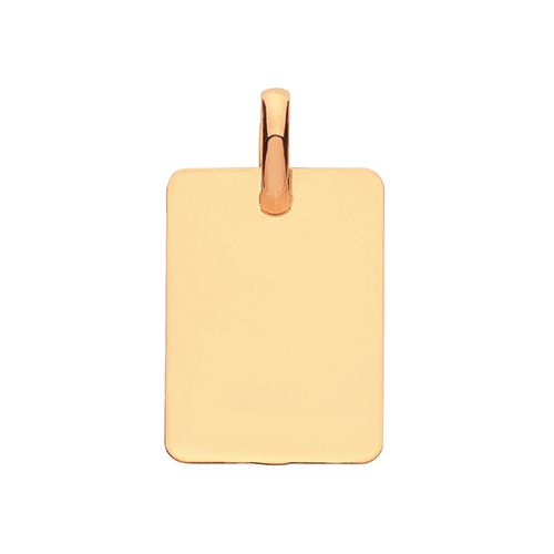 9CT YEL GOLD RECTANGULAR PLAIN PENDANT
